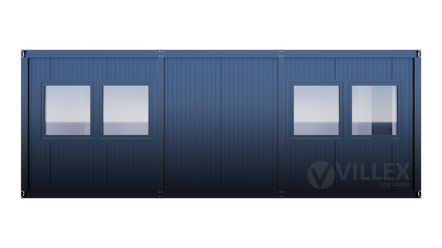 Bürocontainer Villex Mega Cube Short Doppio Fenster Nero 1.0