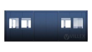 Bürocontainer Villex Mega Plus Cube Short Doppio Fenster Nero 1.0