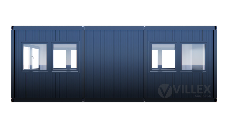 Bürocontainer Villex Mega Plus Cube Short Doppio Fenster Nero 1.0