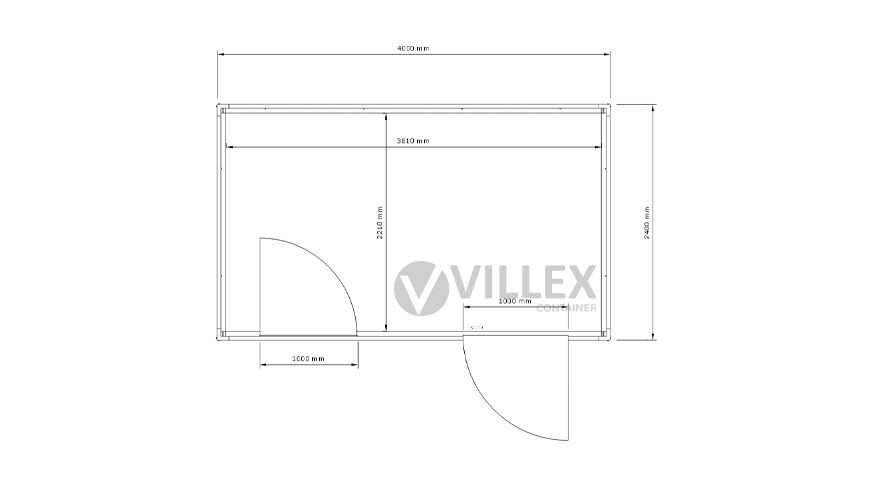 Bürocontainer Villex Mini Cube Vertikal Nero 1.0