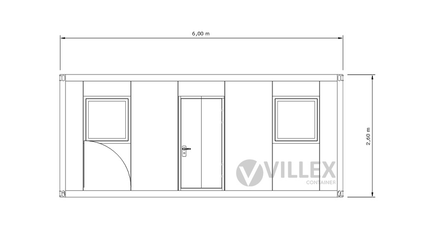 Bürocontainer Villex Standard Cube Blanc 1.0