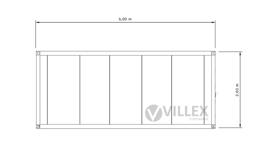 Bürocontainer Villex Standard Cube Blanc 3.0