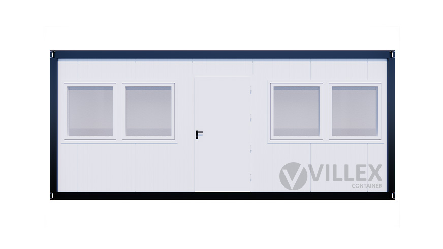 Bürocontainer Villex Standard Cube Long Doppio Blanc 1.0