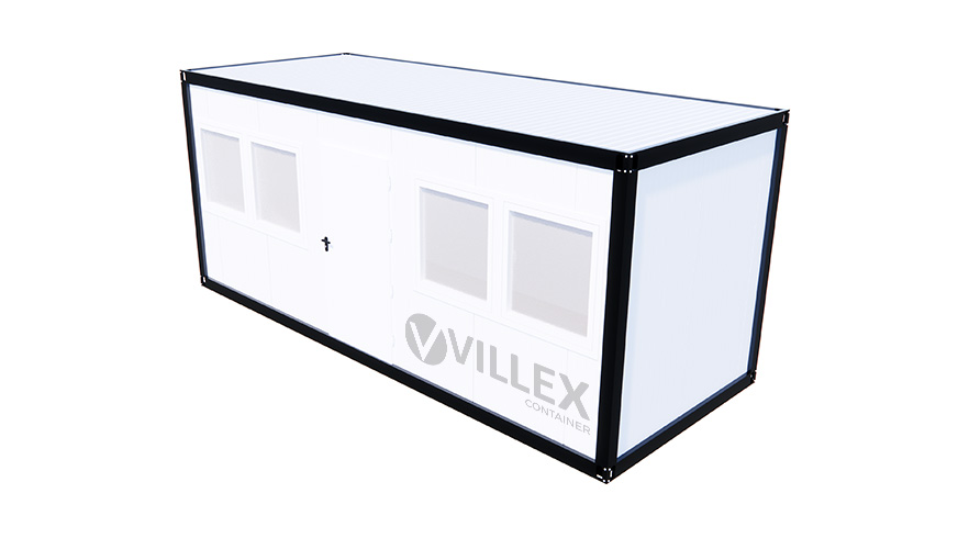 Bürocontainer Villex Standard Cube Long Doppio Blanc 1.0