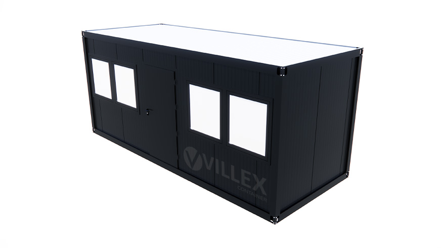 Bürocontainer Villex Standard Cube Long Doppio Nero 1.0