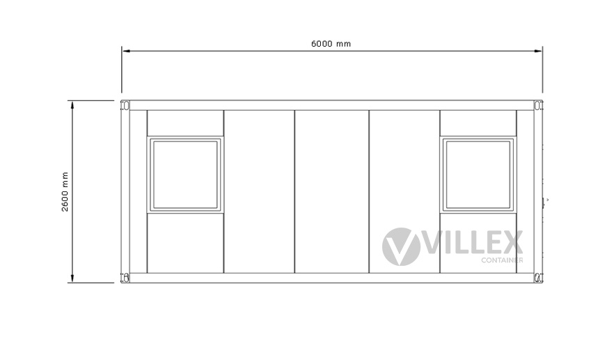Bürocontainer Villex Standard Cube Nero 2.0