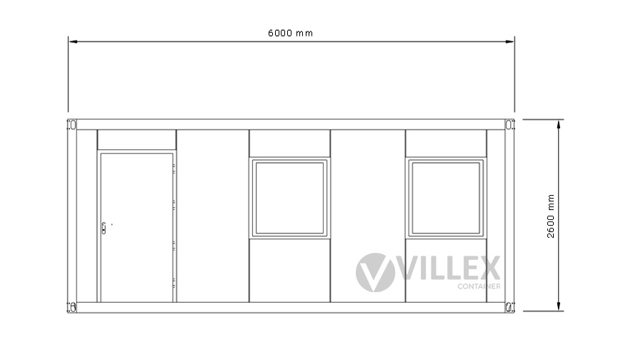 Bürocontainer Villex Standard Cube Nero 4.0