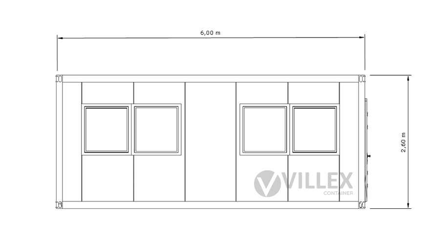 Bürocontainer-Villex-Standard-Cube-Short-Doppio-Blanc-1.0-9 Bürocontainer Villex Standard Cube Short Doppio Blanc 1.0