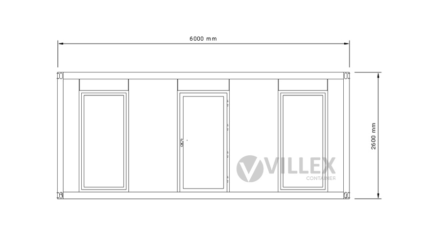 Bürocontainer Villex Standard Cube Vertikal Nero 1.0