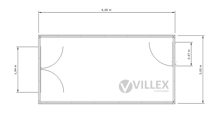 Bürocontainer Villex Standard Cube White 2.0