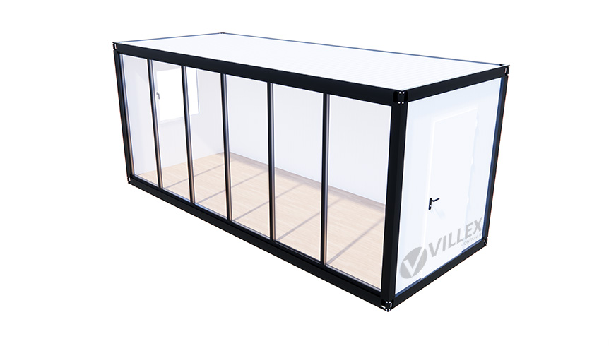 Bürocontainer Villex Standard Glas Cube Blanc 1.0
