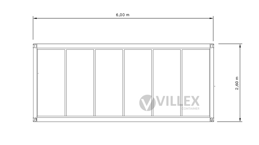 Bürocontainer Villex Standard Glas Cube Blanc 1.0