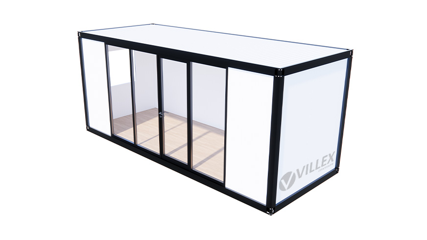 Bürocontainer Villex Standard Glas Cube Blanc 2.0