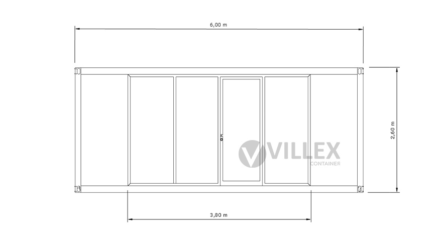 Bürocontainer Villex Standard Glas Cube Blanc 2.0