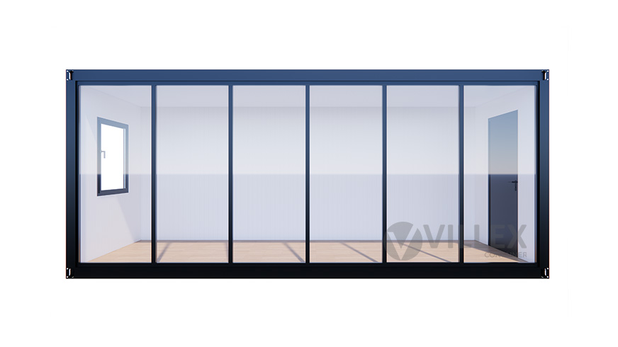 Bürocontainer Villex Standard Glas Cube Nero 1.0