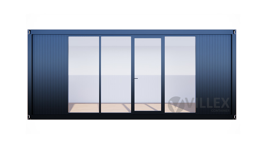 Bürocontainer Villex Standard Glas Cube Nero 2.0