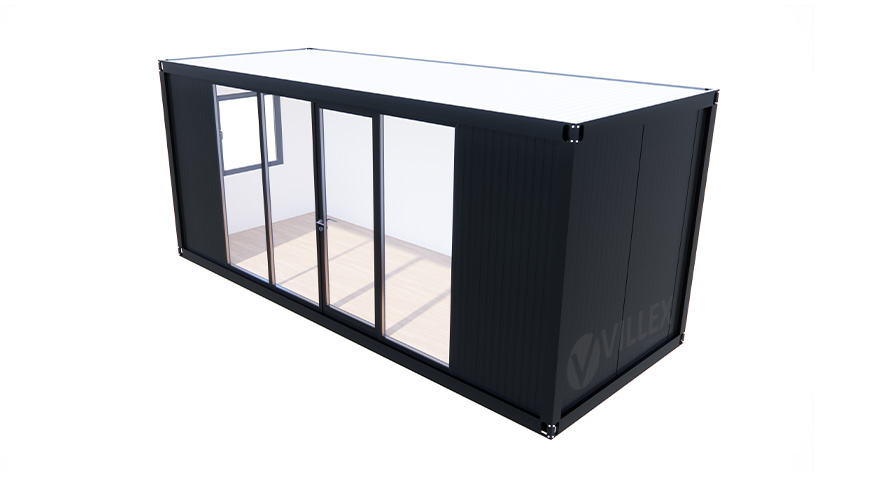 Bürocontainer Villex Standard Glas Cube Nero 2.0