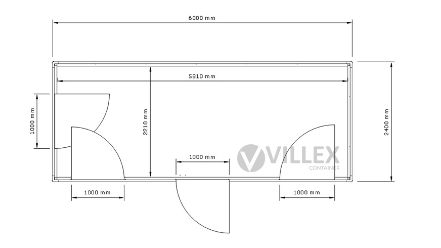 Bürocontainer Villex Standard Plus Cube Nero 3.0