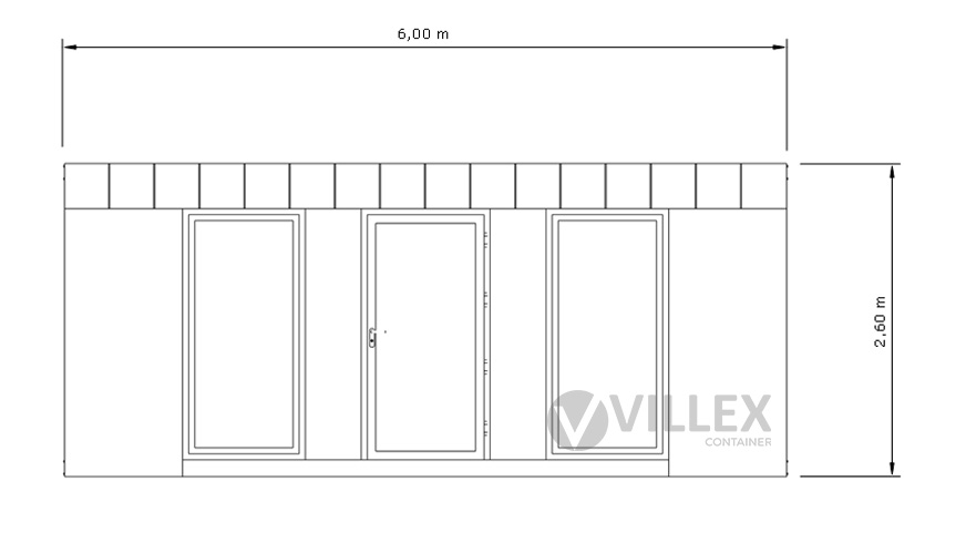 Bürocontainer Villex Standard Wood Pavillon 1.0