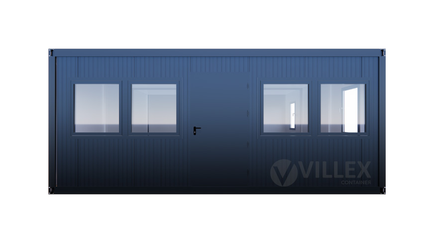 Bürocontainer Villex Triple Big Cube Doppio Fenster Nero 1.0