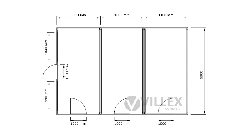 Villex Triple Big Cube Doppio Fenster Nero 1.0