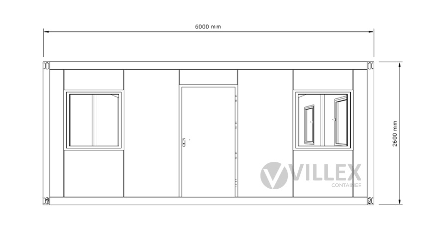 Bürocontainer Villex Triple Big Cube Nero 1.0
