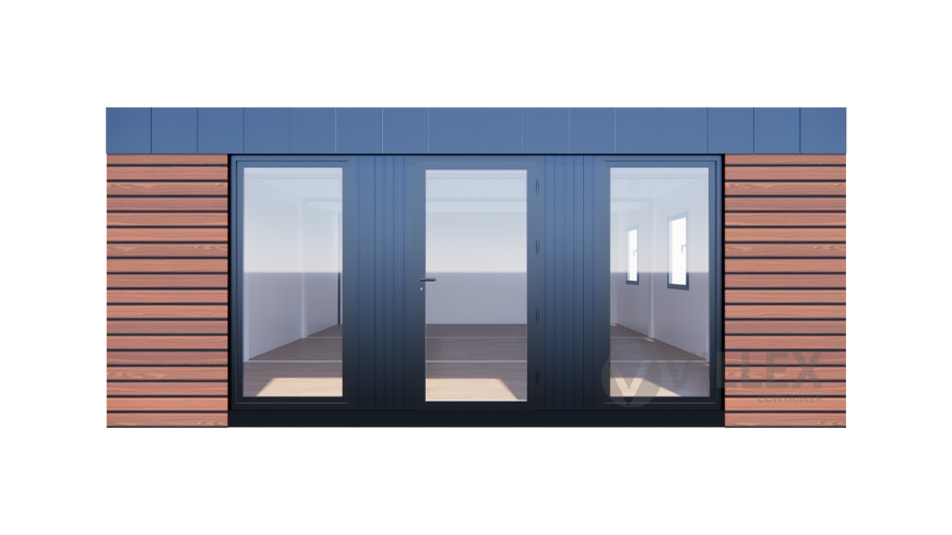 Bürocontainer Villex Triple Big Wood Pavillon 1.0
