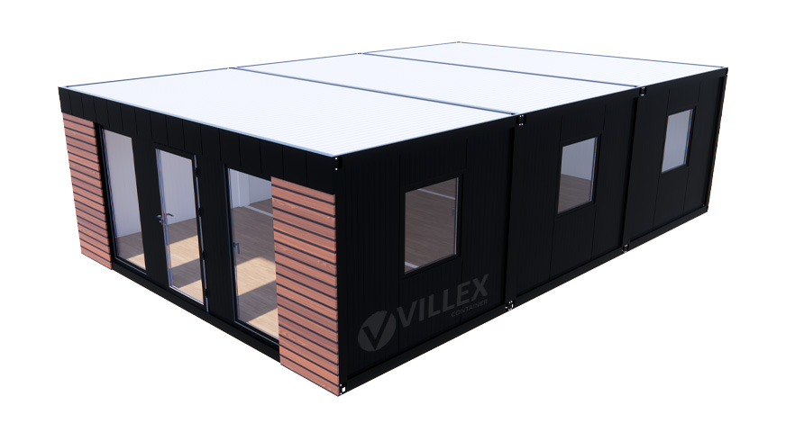 Bürocontainer Villex Triple Big Wood Pavillon 1.0