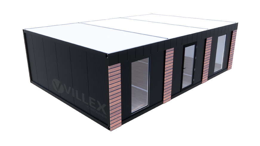 Bürocontainer Villex Triple Big Wood Pavillon 2.0