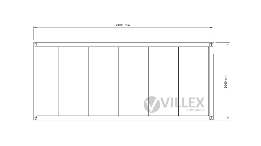 Bürocontainer Villex Triple Big Wood Pavillon 2.0
