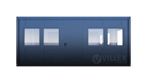 Bürocontainer Villex Triple Standard Cube Doppio Fenster Nero 1.0