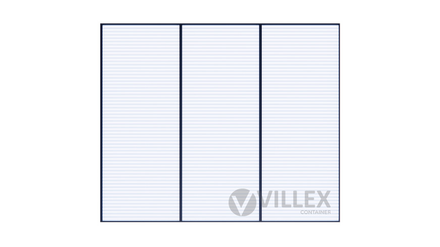 Bürocontainer Villex Triple Standard Cube Doppio Fenster Nero 1.0