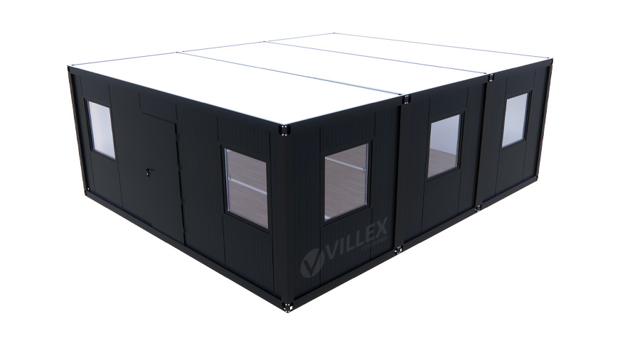 Bürocontainer Villex Triple Standard Cube Nero 1.0