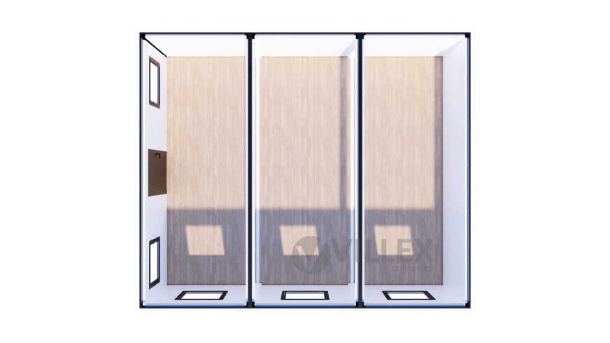 Bürocontainer Villex Triple Standard Cube Nero 1.0