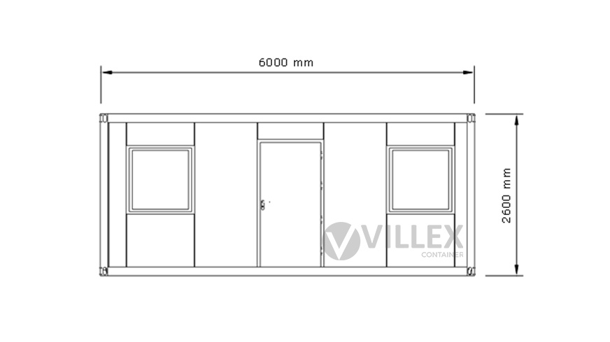 Bürocontainer Villex Triple Standard Cube Nero 1.0