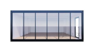 Bürocontainer Villex Triple Standard Glas Cube Nero 1.0