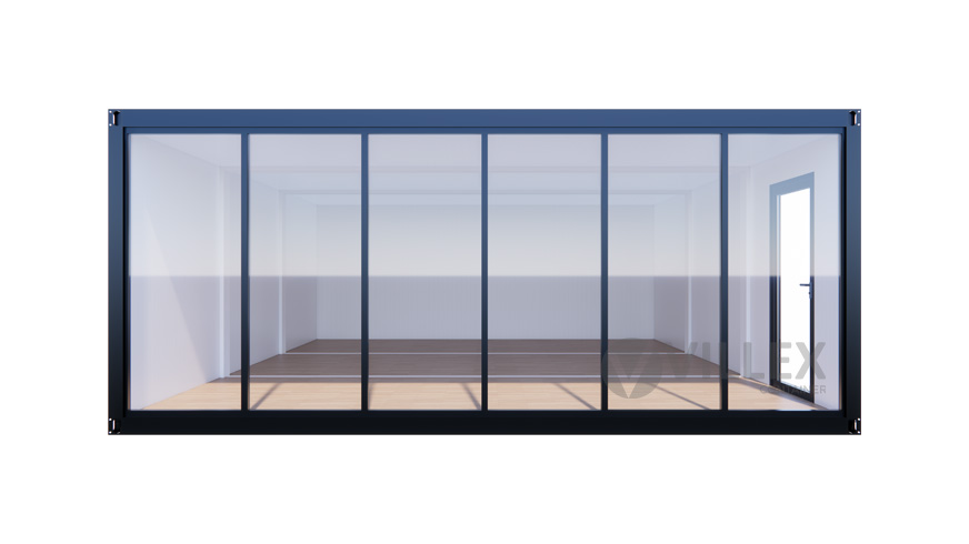 Bürocontainer Villex Triple Standard Glas Cube Nero 1.0