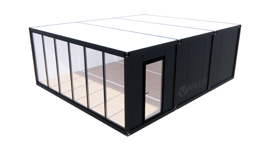 Bürocontainer-Villex-Triple-Standard-Glas-Cube-Nero-1.0-10 Bürocontainer Villex Triple Standard Glas Cube Nero 1.0
