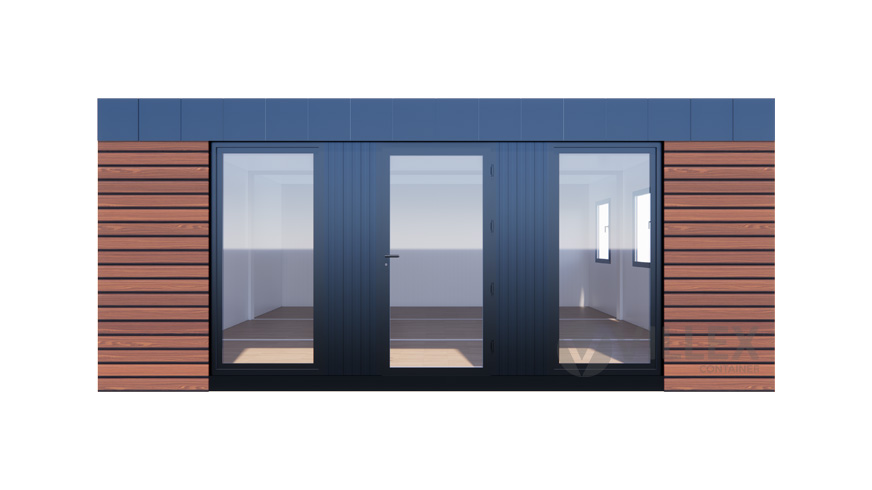 Bürocntainer Villex Triple Standard Wood Pavillon 1.0