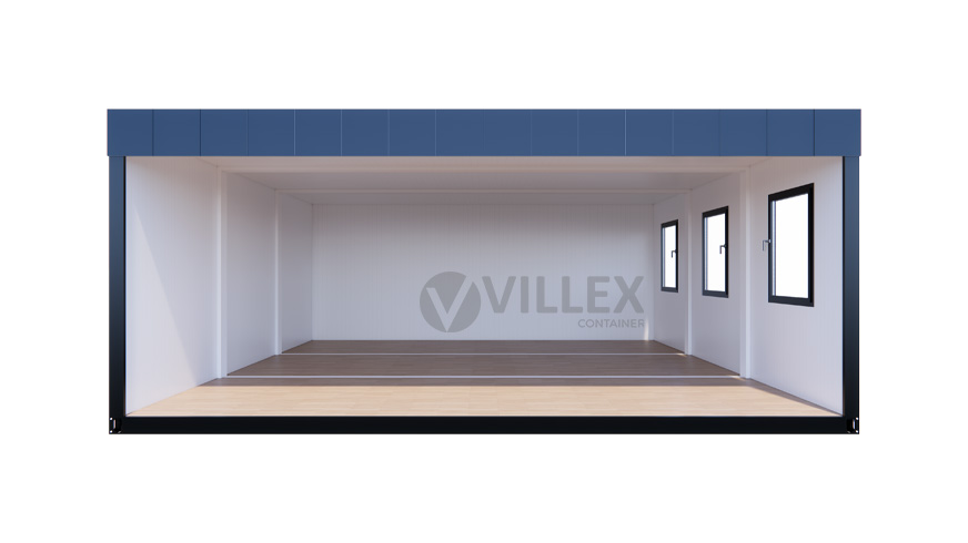 Bürocntainer Villex Triple Standard Wood Pavillon 1.0