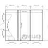 Bürocntainer Villex Triple Standard Wood Pavillon 1.0