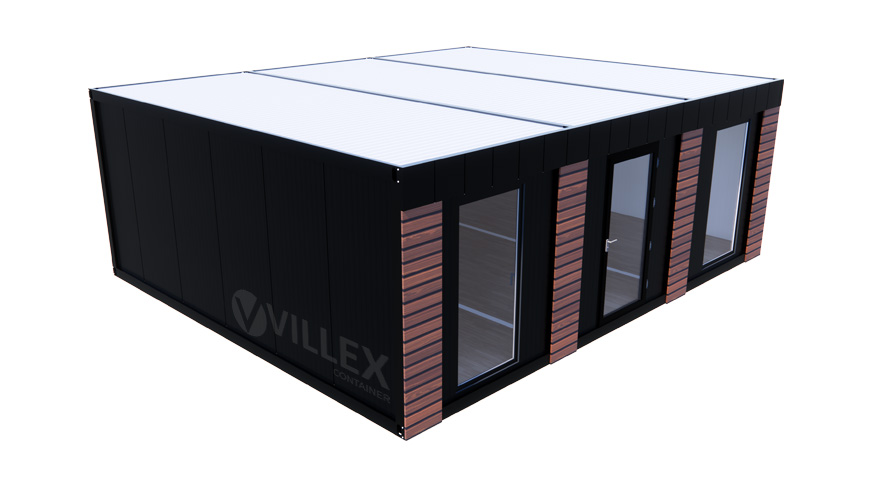Bürocontainer Villex Triple Standard Wood Pavillon 2.0