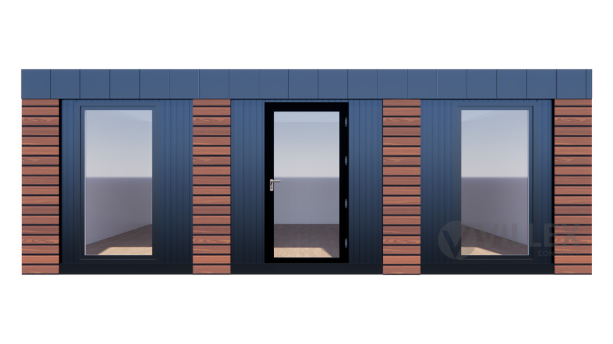 Bürocontainer Villex Triple Standard Wood Pavillon 2.0