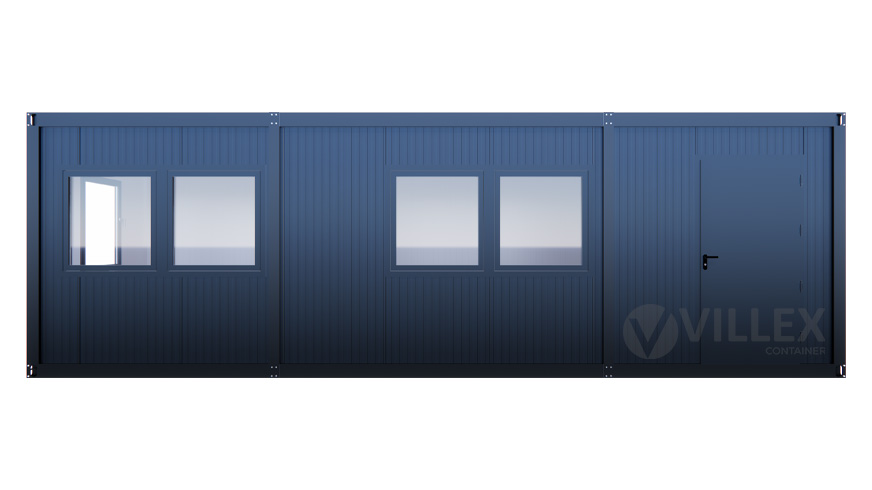 Bürocontainer Villex Ultra Cube Doppio Fenster Nero 1.0