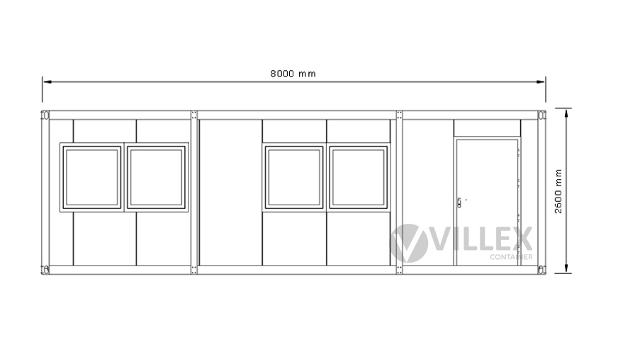 Bürocontainer-Villex-Ultra-Cube-Doppio-Fenster-Nero-1.0-9 Bürocontainer Villex Ultra Cube Doppio Fenster Nero 1.0