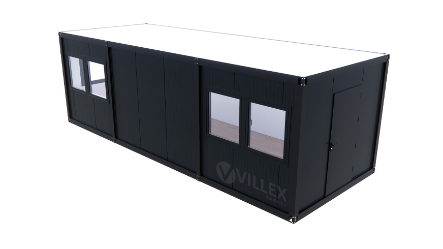 Bürocontainer-Villex-Ultra-Cube-Short-Doppio-Fenster-Nero-2.0-10 Bürocontainer Villex Ultra Cube Short Doppio Fenster Nero 2.0