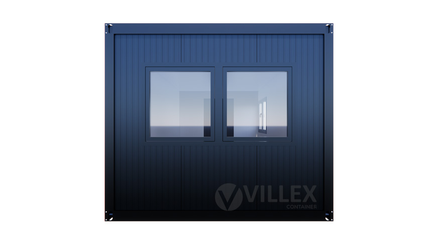 Bürocontainer-Villex-Ultra-Cube-Short-Doppio-Fenster-Nero-2.0-4 Bürocontainer Villex Ultra Cube Short Doppio Fenster Nero 2.0