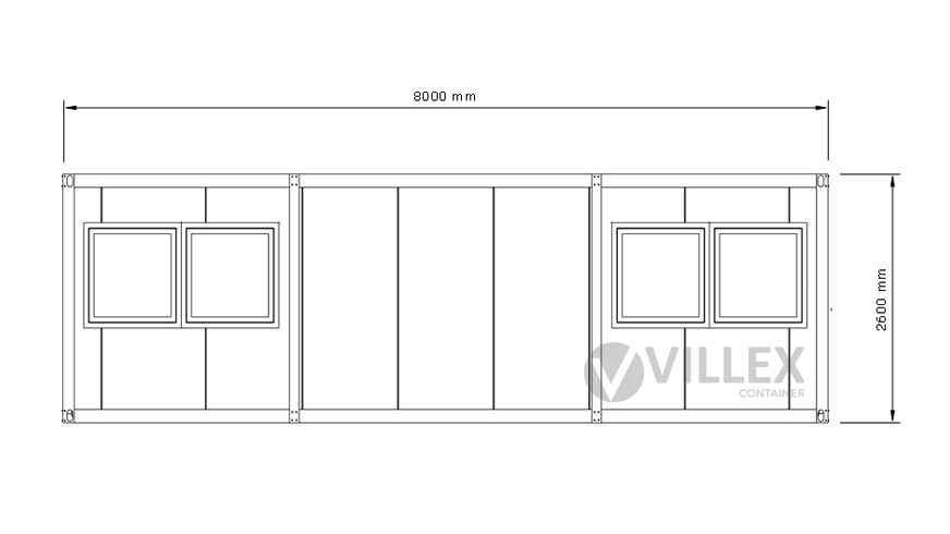 Bürocontainer-Villex-Ultra-Cube-Short-Doppio-Fenster-Nero-2.0-9 Bürocontainer Villex Ultra Cube Short Doppio Fenster Nero 2.0