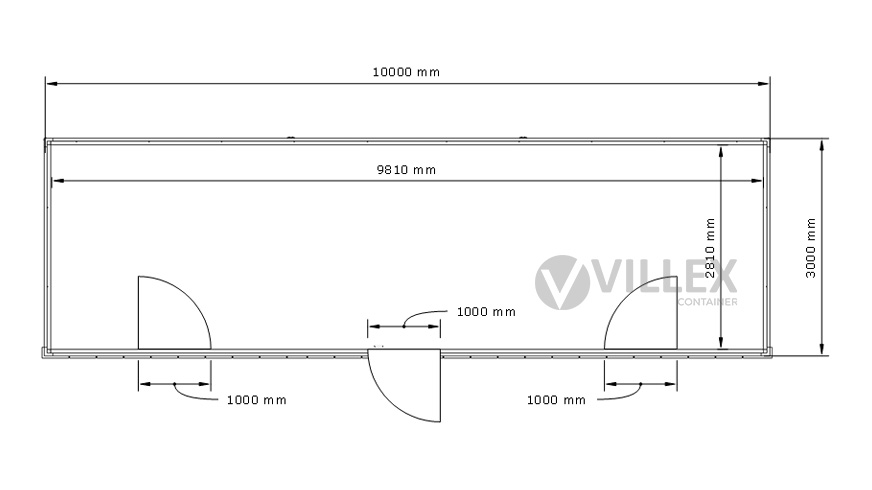 Bürocontainer Villex Ultra Giant Block-Line Grey 1.0