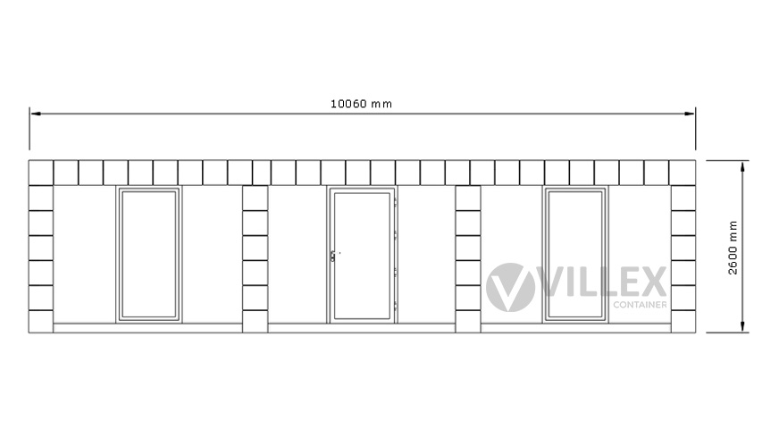 Bürocontainer Villex Ultra Giant Block-Line Grey 1.0